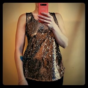 Bellatrix Tank with Gold Sequins
